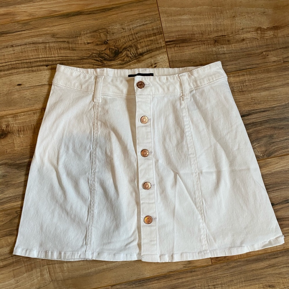 White Denim Skirt